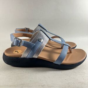 NEW Strole Breeze Women’s Sandals Leather Flip Flops Blue Size 7